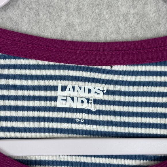 Lands End Shirt Medium Navy Cotton Everyday Nautical‎ Base Layer Under Sailor - Picture 4 of 9